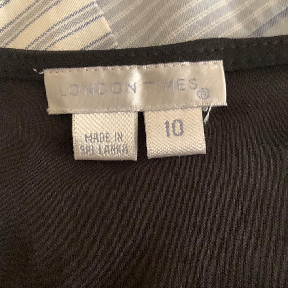 SIZE 10 London Times Multicolor/Black Dress - Picture 3 of 8